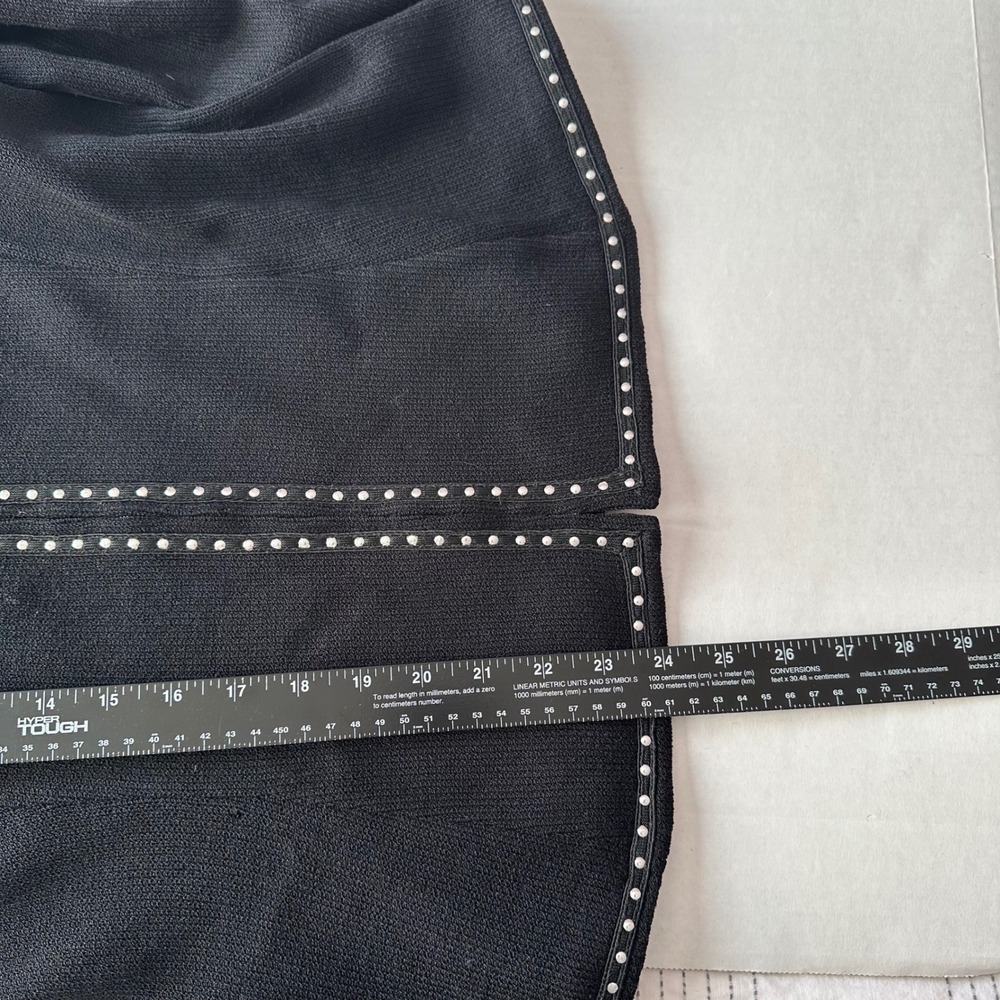 St John Collection Marie Gray Santana Knit Zip Jacket Black Studded Size 10 - Picture 6 of 9